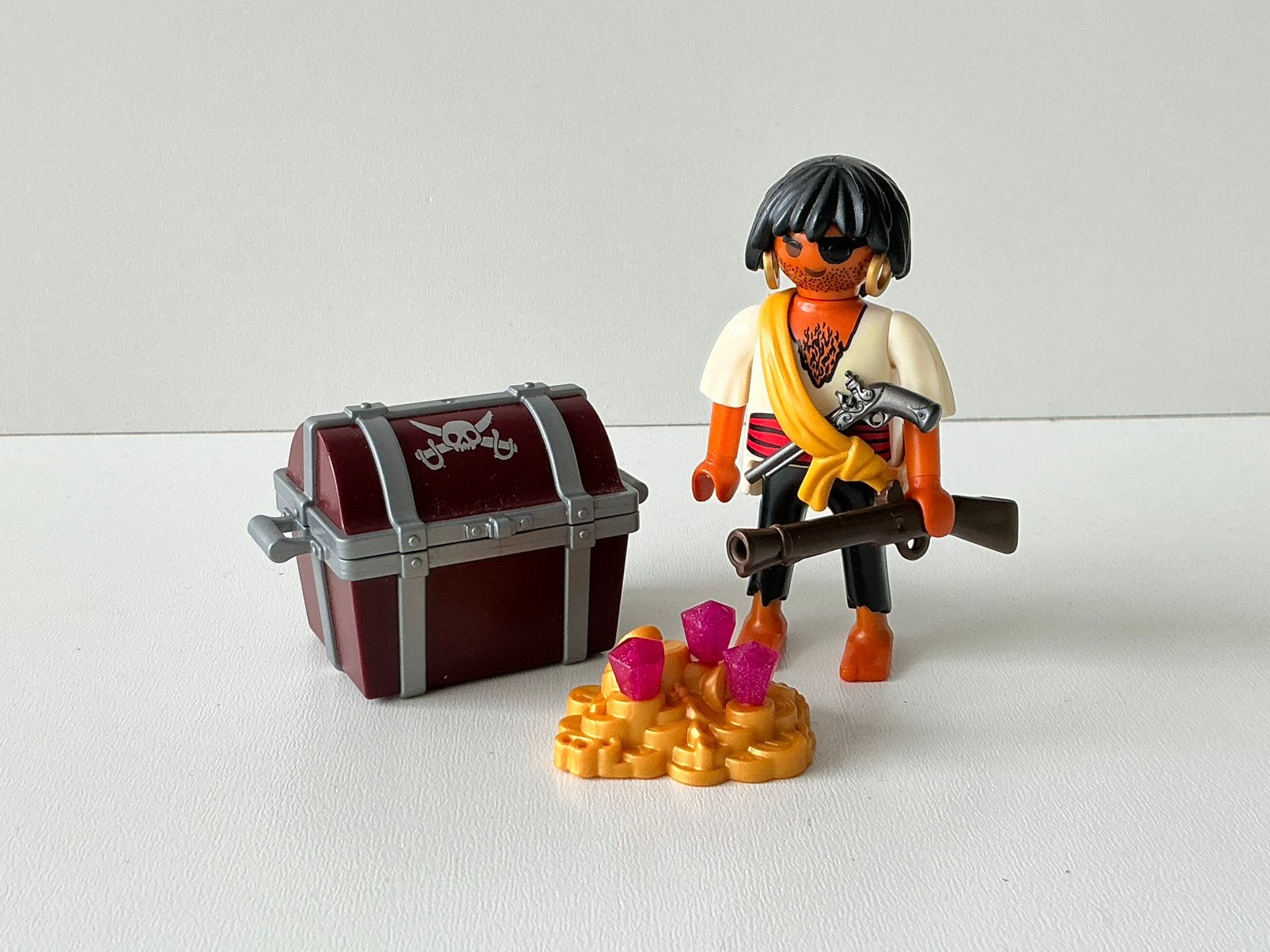 Playmobil piraat met schatkist, Pirates, Gebruikt, Complete set, Ophalen of Verzenden