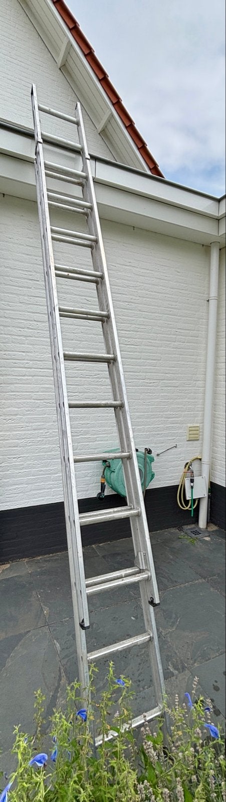 Excelsior Aluminium Ladder 2x12 treden, 3.40-6.00m, 10.8kg, Ophalen, Gebruikt, Ladder, Opvouwbaar of Inschuifbaar