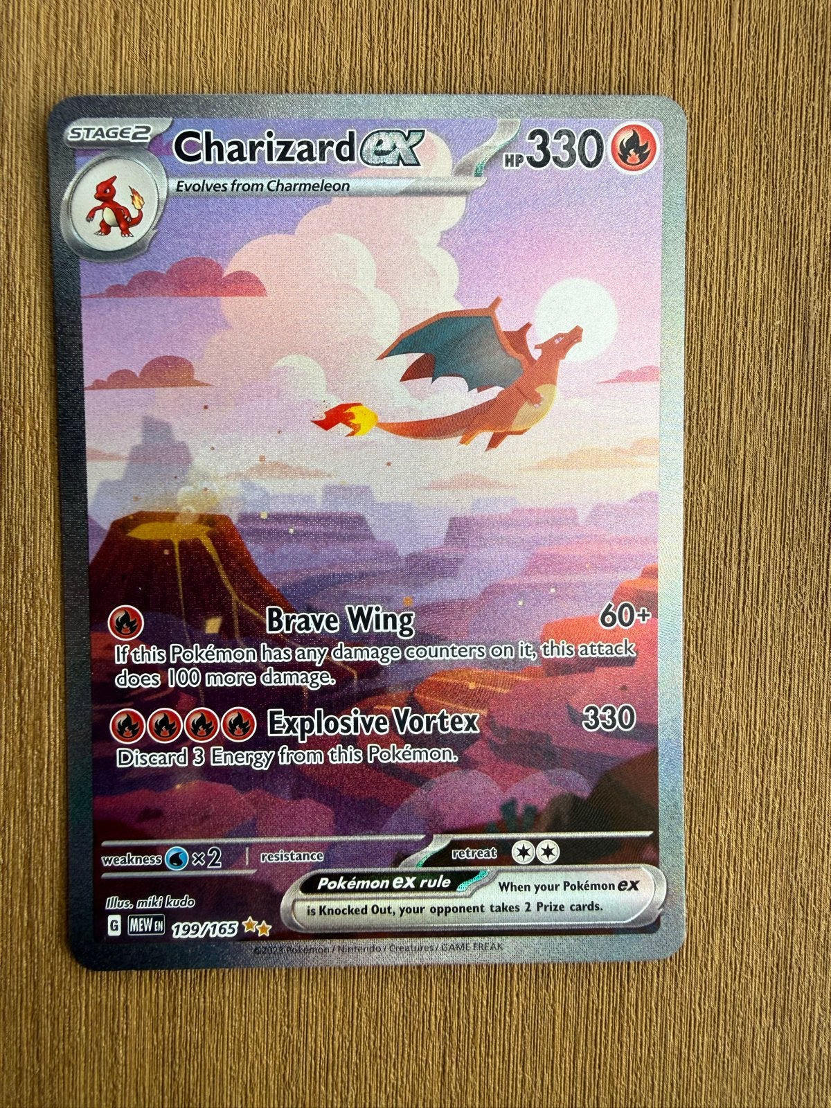Charizard EX 199/165 Obsidian Flames Pokémon kaart, Ophalen, Zo goed als nieuw, Losse kaart