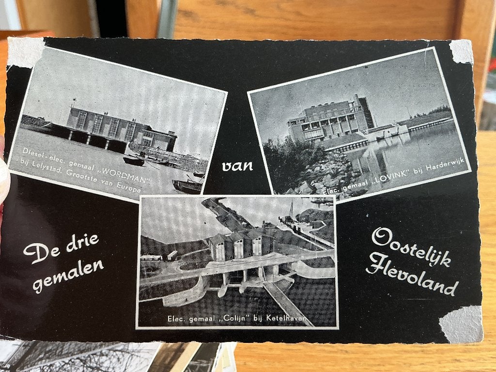 Oostelijk Flevoland drie gemalen, Verzenden, 1960 tot 1980, Ongelopen, Flevoland