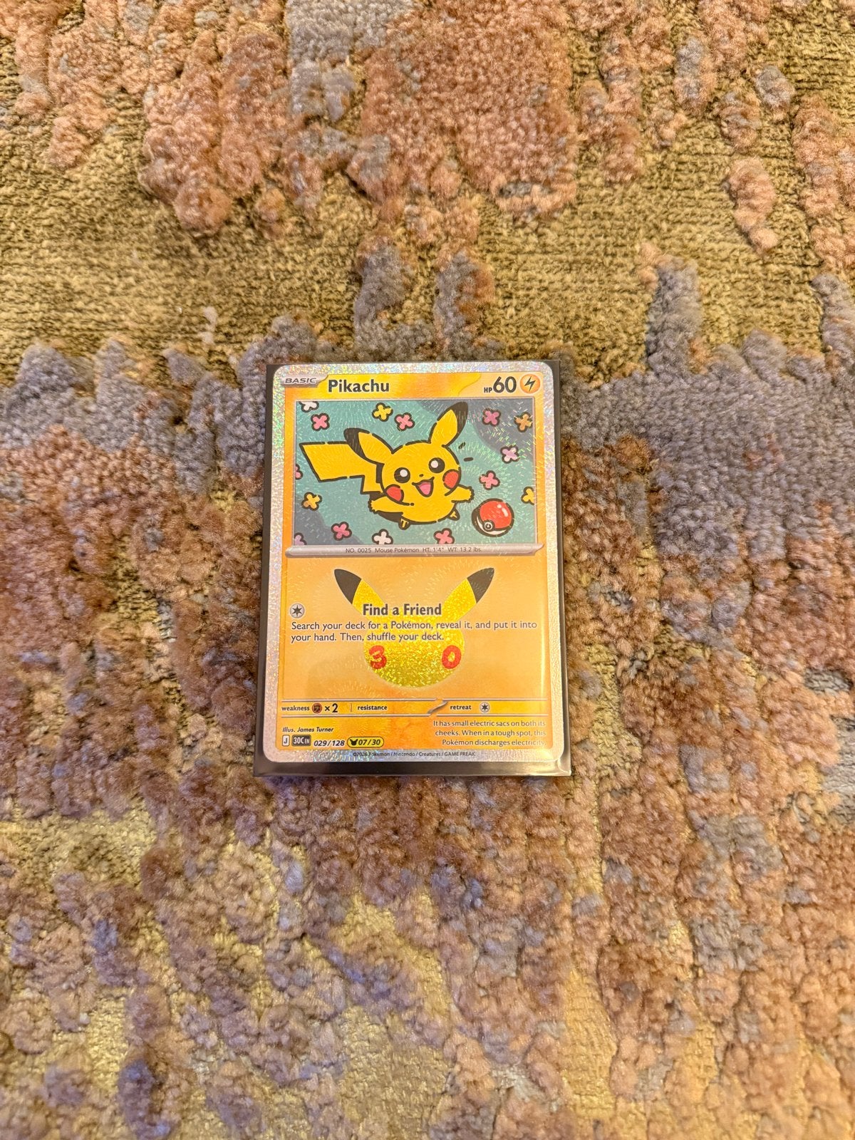 Pikachu 029/128 – Pokémon 30th Anniversary – 07/30, Ophalen of Verzenden, Zo goed als nieuw, Losse kaart