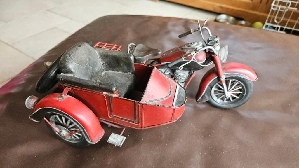 Vintage zijspan motor bijna helemaal van metaal, Ophalen of Verzenden, Groter dan 1:32, Overige typen, Overige merken