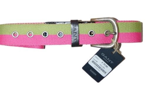 Nieuwe Gant double striped ceintuur, riem, groen / roze, Kleding | Dames, Riemen en Ceinturen, 3 tot 5 cm, Verzenden, Nieuw, Tailleriem