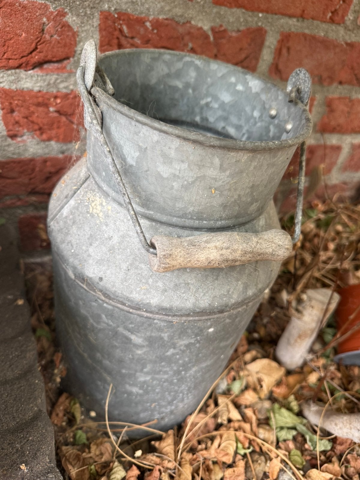 Set van 1 zinken melkbus en 1 zinken gieter, Tuin en Terras, Gieters, Ophalen, Gebruikt, Overige materialen