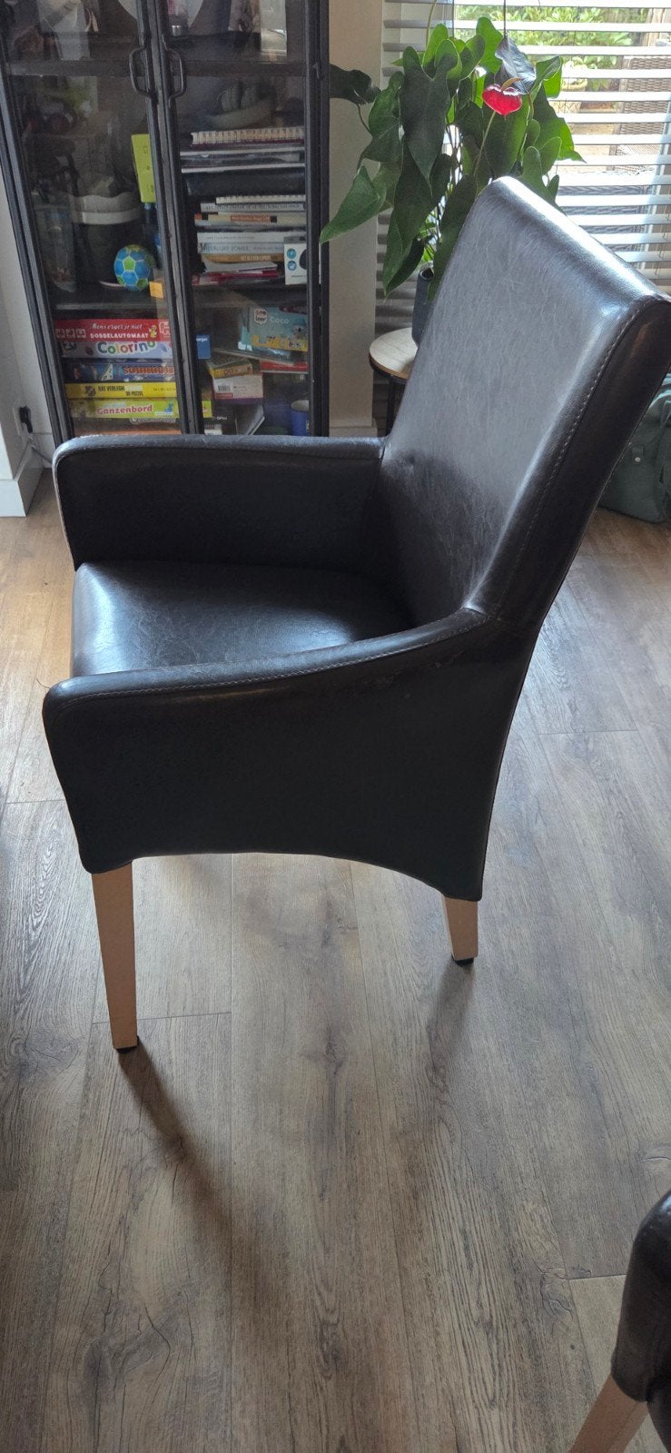 GRATIS AF TE HALEN!, Huis en Inrichting, Stoelen, Ophalen, Gebruikt, Zwart, Leer