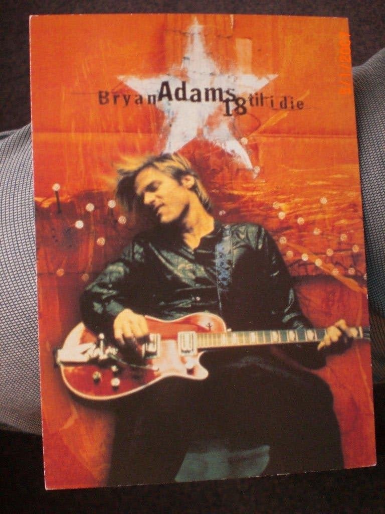 kaart Bryan Adams, Verzamelen, Ophalen of Verzenden, 1980 tot heden, Ongelopen, Sterren en Beroemdheden