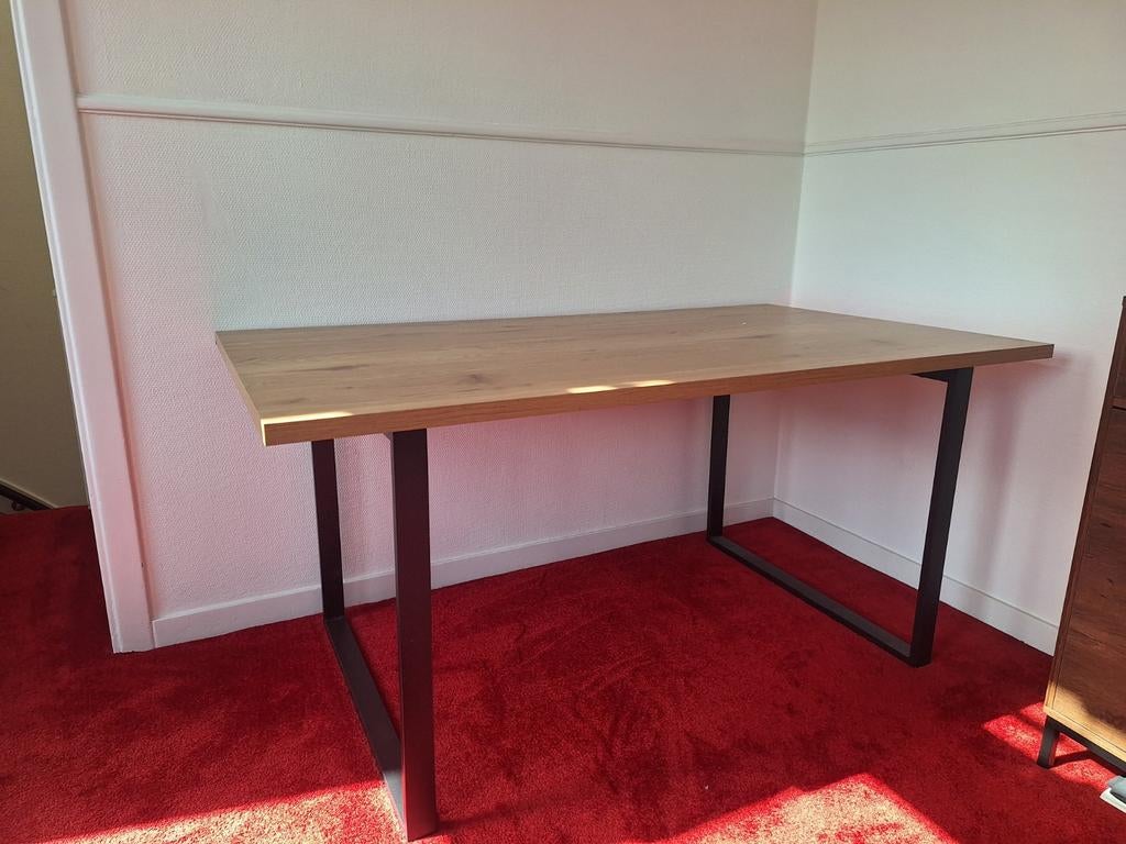 Houten eettfafel, Ophalen, Zo goed als nieuw, Rechthoekig, 50 tot 100 cm