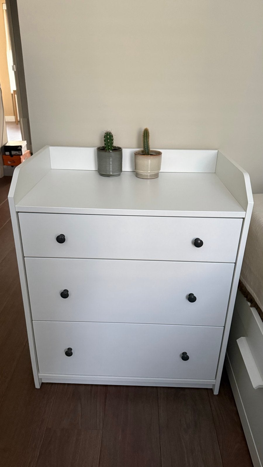 IKEA HAUGA ladekast wit 70x46x84 cm, Ophalen, Gebruikt, 50 tot 100 cm, 3 of 4 laden