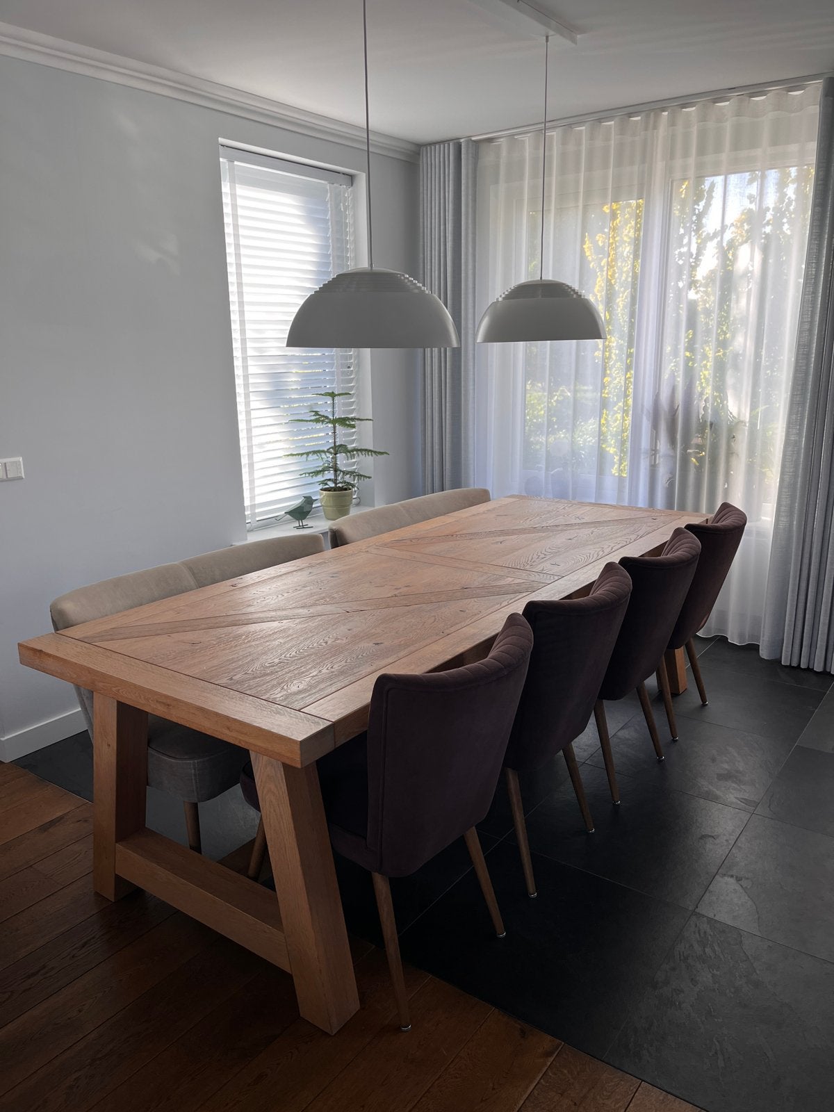 Massief eiken landelijke eettafel 100x260cm, Huis en Inrichting, Tafels | Eettafels, Ophalen, Gebruikt, 100 tot 150 cm, Eikenhout