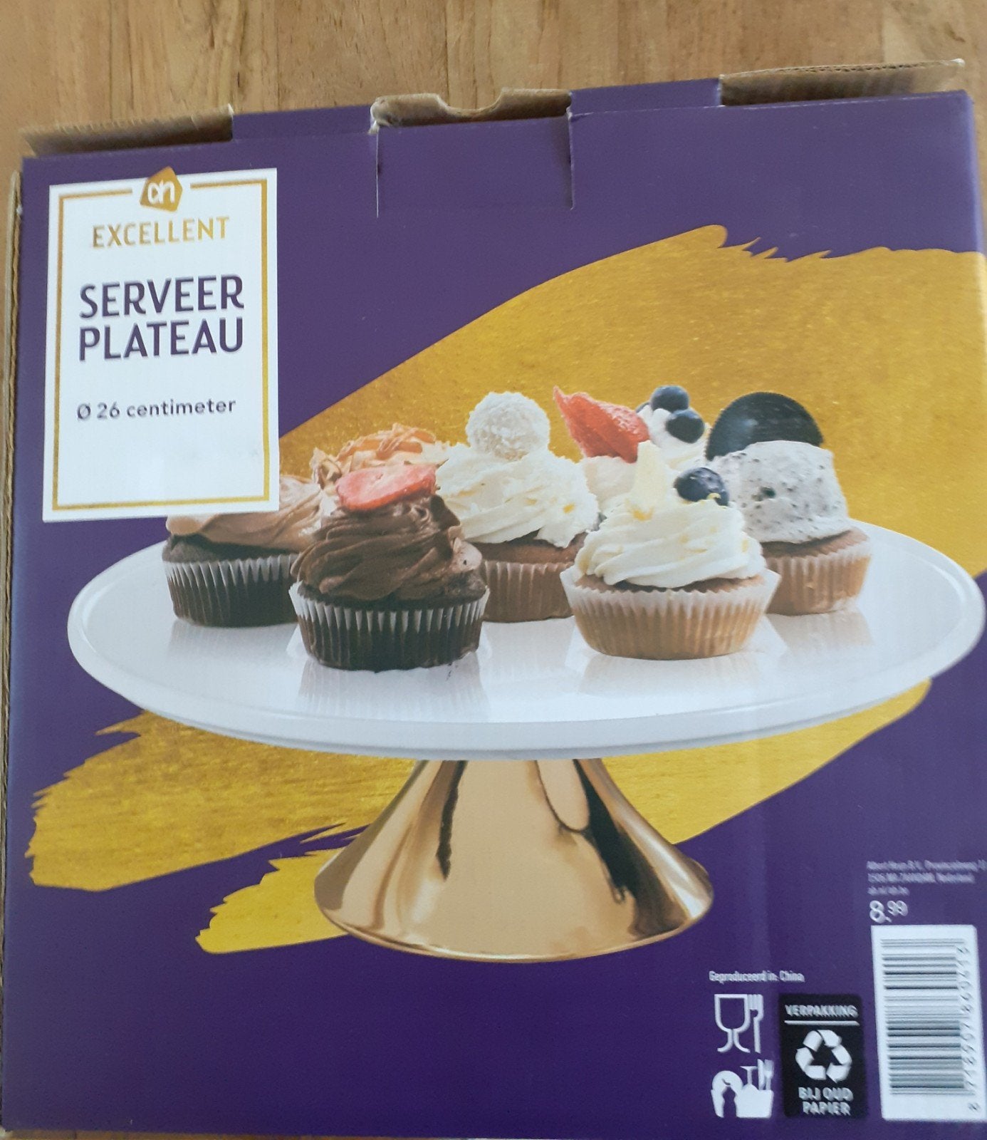 Taartplateau 26 cm voor gezellig serveren taart, gebak hapje, Ophalen, Aardewerk, Modern, Dienblad
