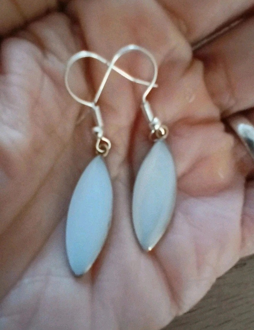 Vintage oorbellen Parelmoer (Alpaca Mexico), Ophalen of Verzenden, Zo goed als nieuw, Overige materialen