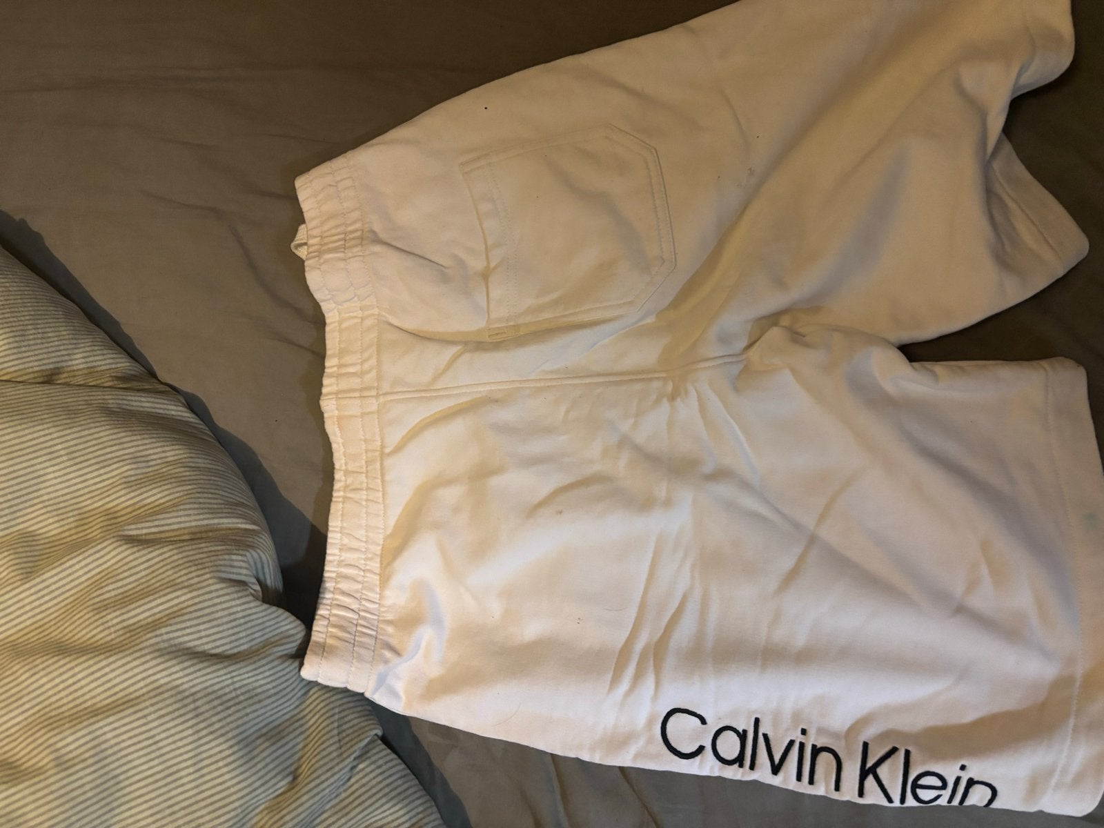 Calvin Klein Heren Shorts - Wit, Maat M, Ophalen of Verzenden, Gedragen, Maat 48/50 (M), Wit