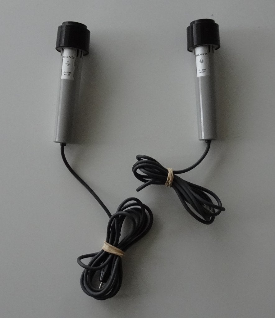 2 x Vintage Sony F-25 Microphone - Jaren 70, Muziek en Instrumenten, Microfoons, Ophalen, Zo goed als nieuw, Overige typen