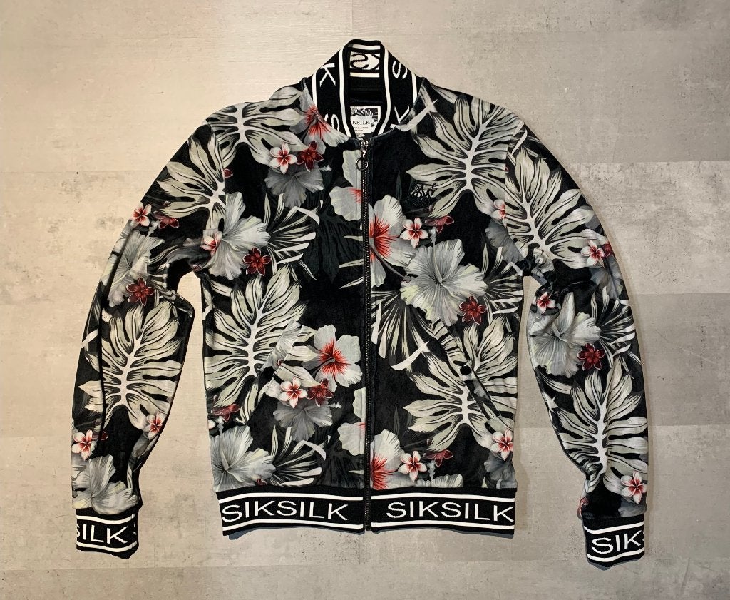 SikSilk Floral Bomber Jacket - Velvet/velour - S - New, Kleding | Heren, SikSilk, Nieuw, Maat 46 (S) of kleiner, Meerkleurig