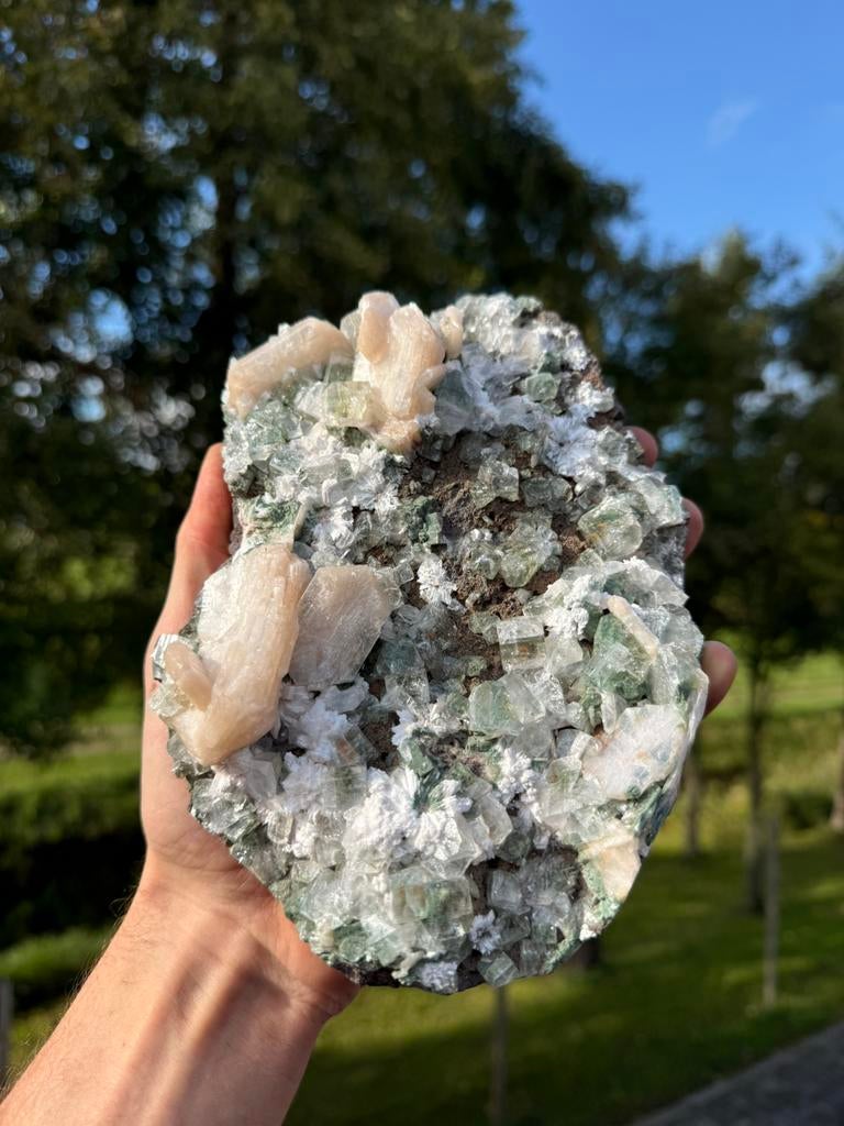 Apofylliet loboliet stilbiet, Verzamelen, Mineralen en Fossielen, Ophalen of Verzenden
