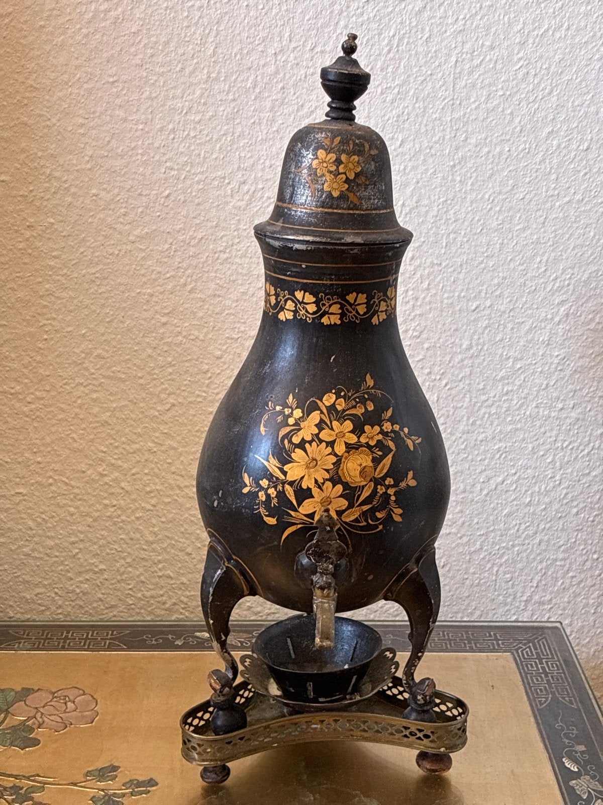 Antieke Groningse tinnen kraantjeskan op komfoor (19e eeuw), Ophalen of Verzenden