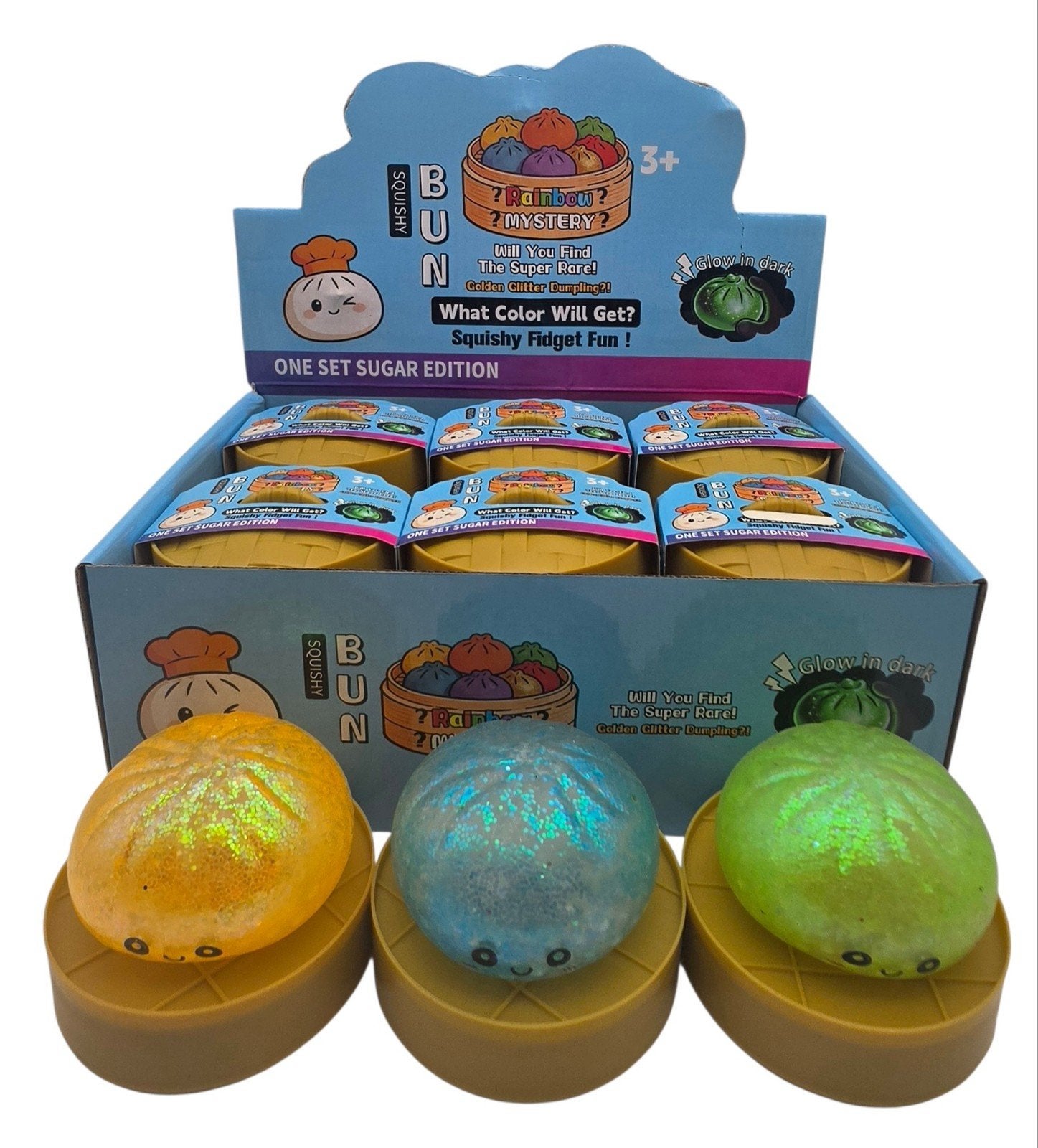 Squishy Dumplings Met Glitter 8,5 cm 12 stuks Groothandel, Kinderen en Baby's, ., Jongen of Meisje, Nieuw, Ophalen of Verzenden