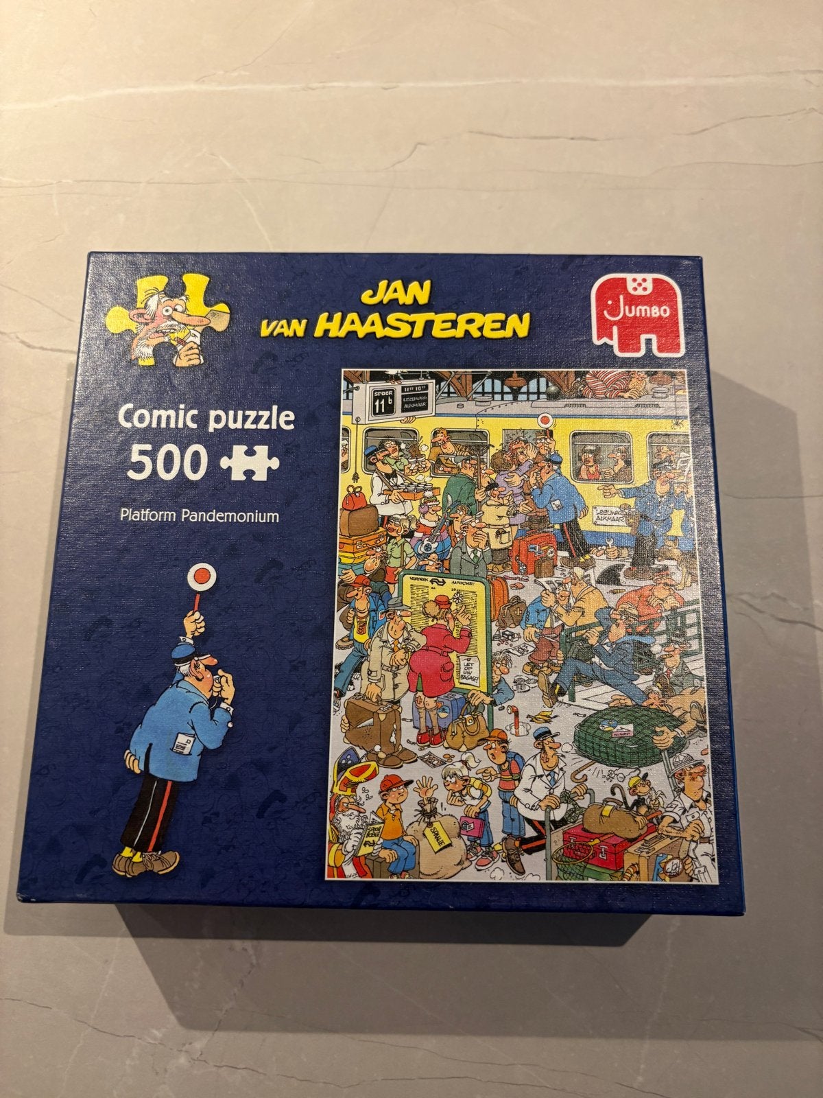 Jan van Haasteren - Platform Pandemonium 500, Ophalen of Verzenden, Minder dan 500 stukjes, Zo goed als nieuw, Legpuzzel