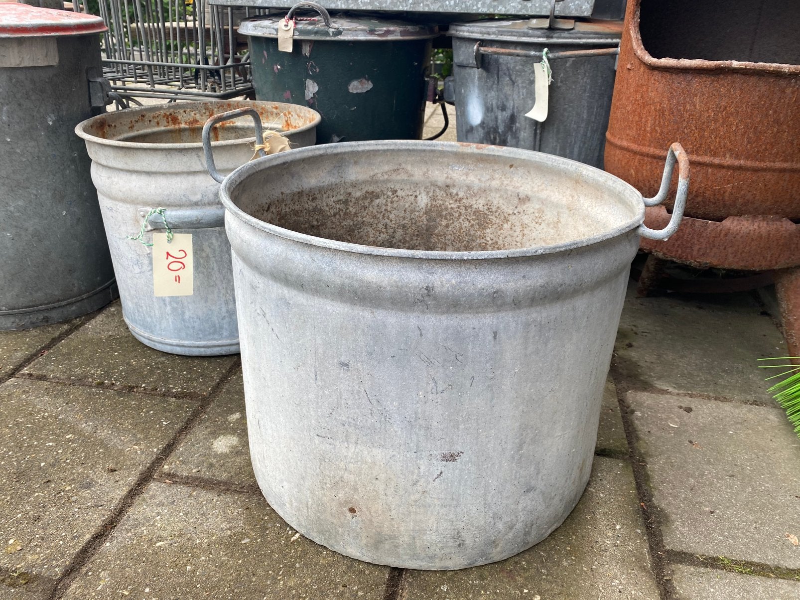 Zinken wasketel, Ophalen, Minder dan 30 cm, Rond, Nvt