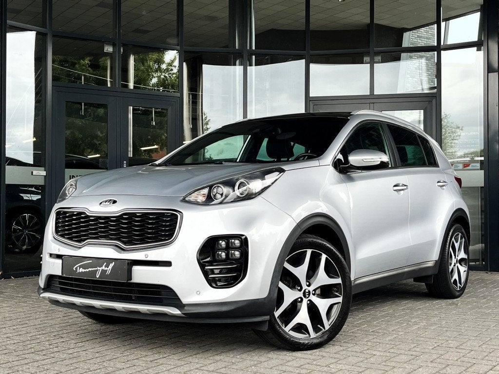 Kia SPORTAGE 1.6 T-GDI 4WD GT-LINE LEDER - PANO - TREKH. ORG, Auto's, Voorwielaandrijving, Gebruikt, 4 cilinders, Bedrijf