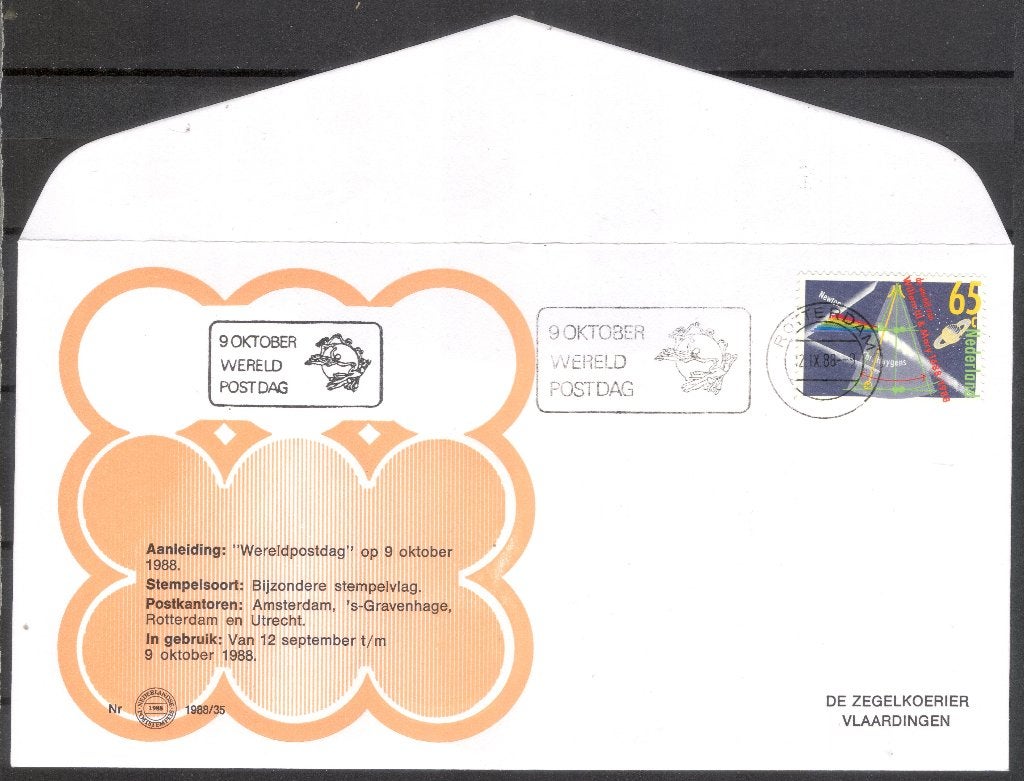 Wereld Postdag 9 oktober 1988, Verzenden, Envelop