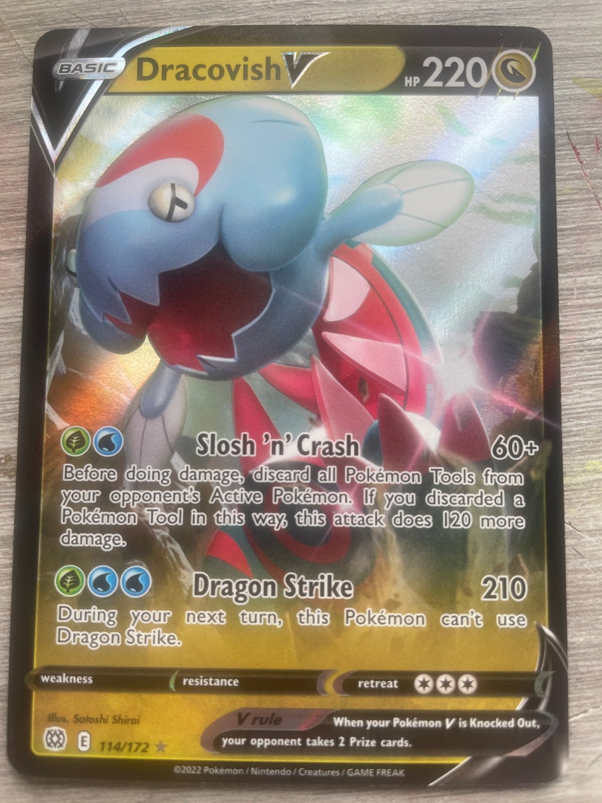Dracovish V Pokémon Kaart (E 114/172), Ophalen of Verzenden, Zo goed als nieuw, Losse kaart