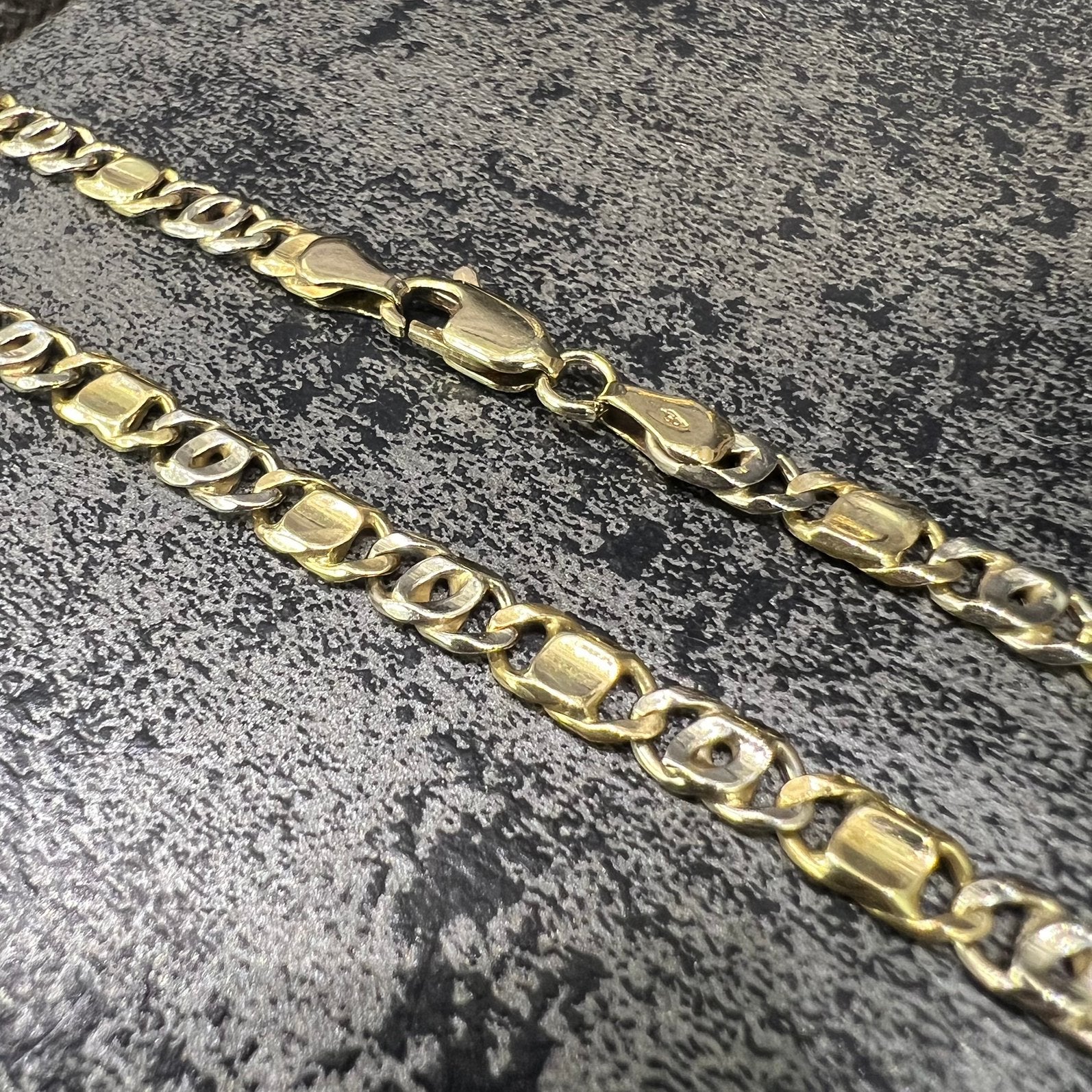 18 karaat gouden ketting massief schakel valkenoog, Ophalen of Verzenden, Zo goed als nieuw, Goud