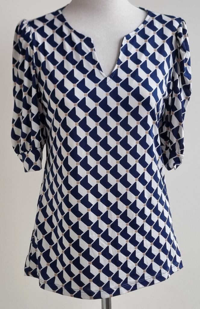 Made in Italy donkerblauw/wit shirt mt. S, Made in Italy, Blauw, Ophalen of Verzenden, Zo goed als nieuw