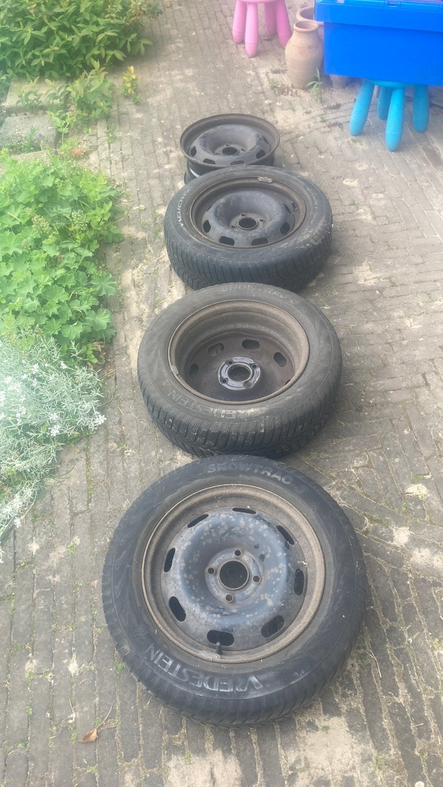 Set winterbanden Peugeot 207 sw, Ophalen of Verzenden, Gebruikt