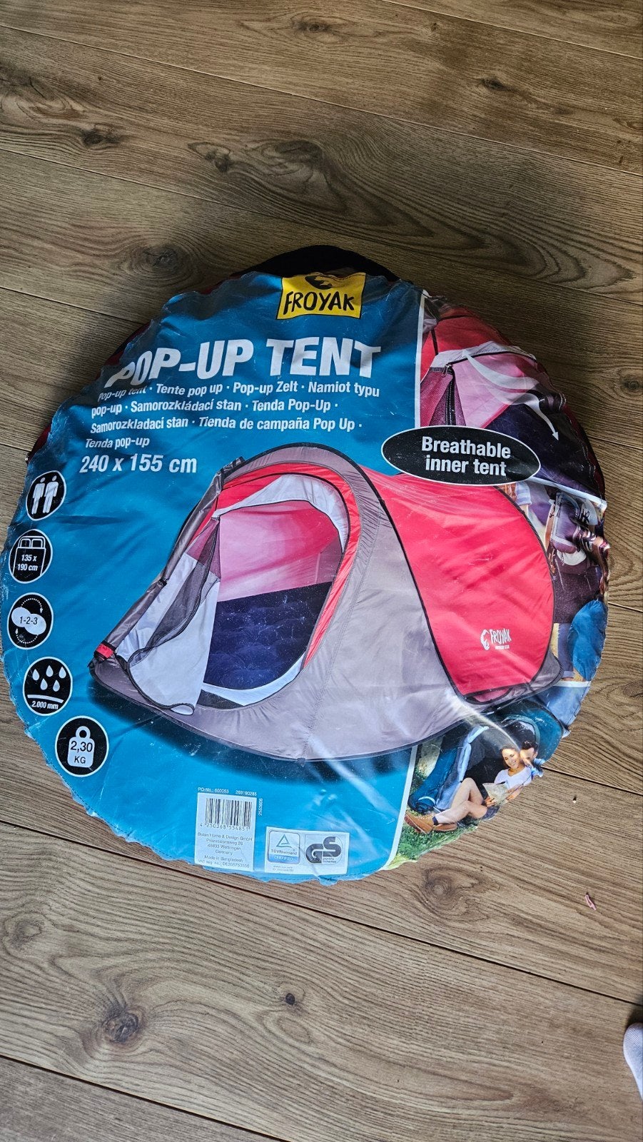 Froyak Pop-Up Tent 240x155 cm - Snel Opgezet!, Ophalen of Verzenden, Zo goed als nieuw, Tot en met 2