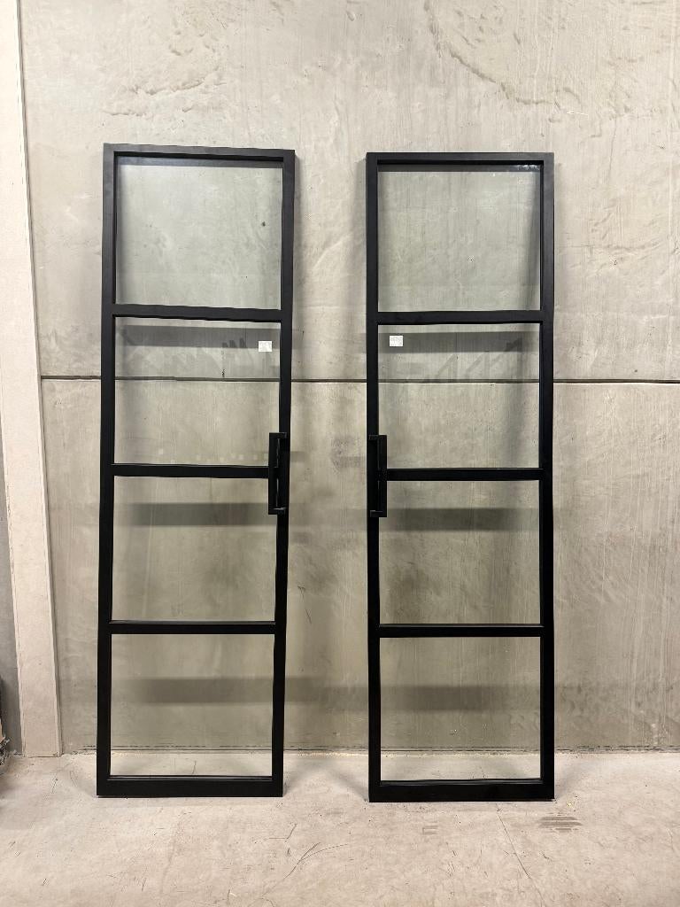 Luxe stalen taatsdeuren zwart met softclose |2392x1385|64/65, Ophalen, Binnendeur, Nieuw, Glas