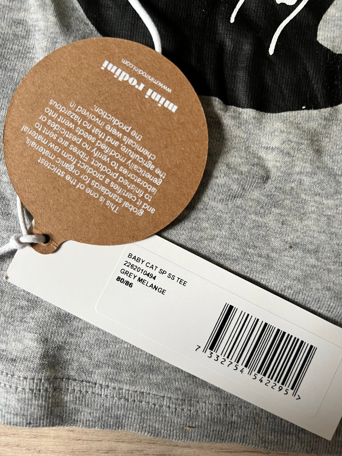 Mini Rodini Baby Cat T-shirt - Maat 80/86, Ophalen of Verzenden, Nieuw, Jongetje of Meisje, Shirtje of Longsleeve