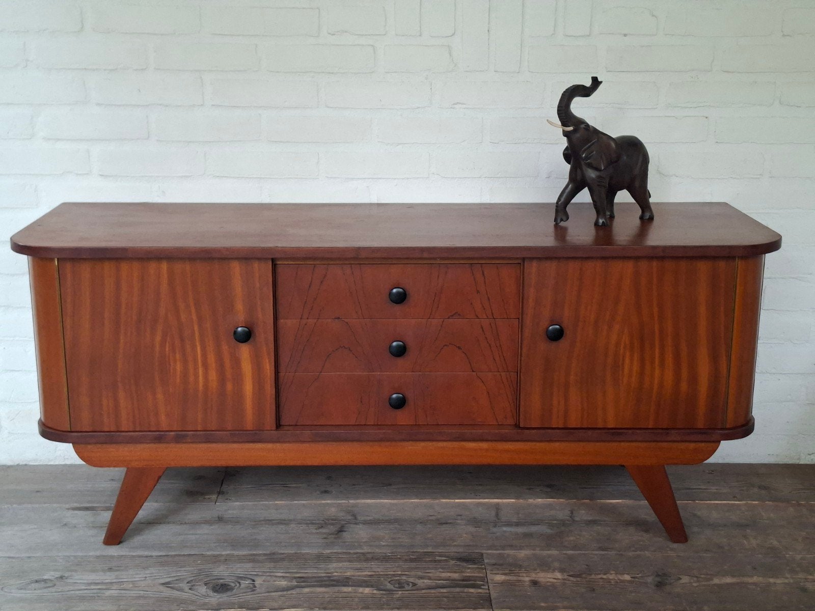Vintage retro kastje dressoir lowboard tv-kast jaren 60., Huis en Inrichting, Kasten | Dressoirs, Gebruikt, 100 tot 150 cm, Teakhout