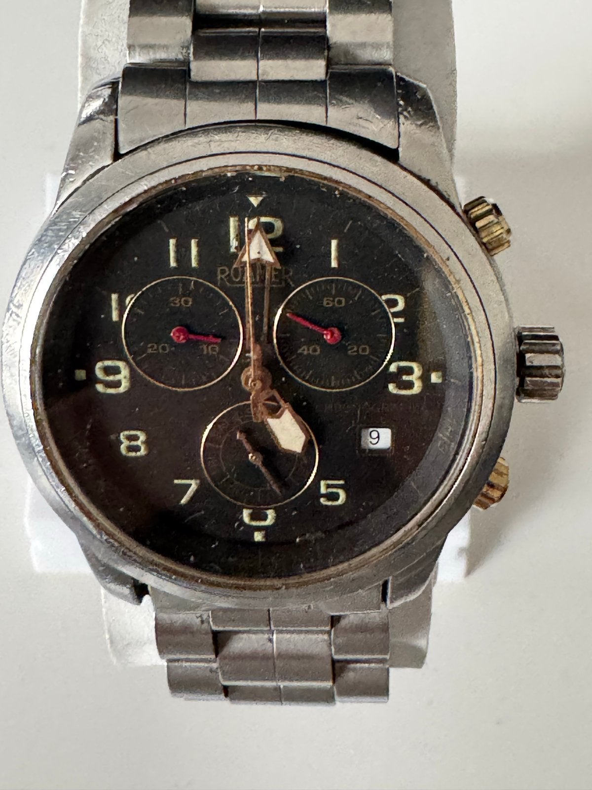 Roamer Polshorloge Chronograaf Staal Zwart, Ophalen of Verzenden, Gebruikt