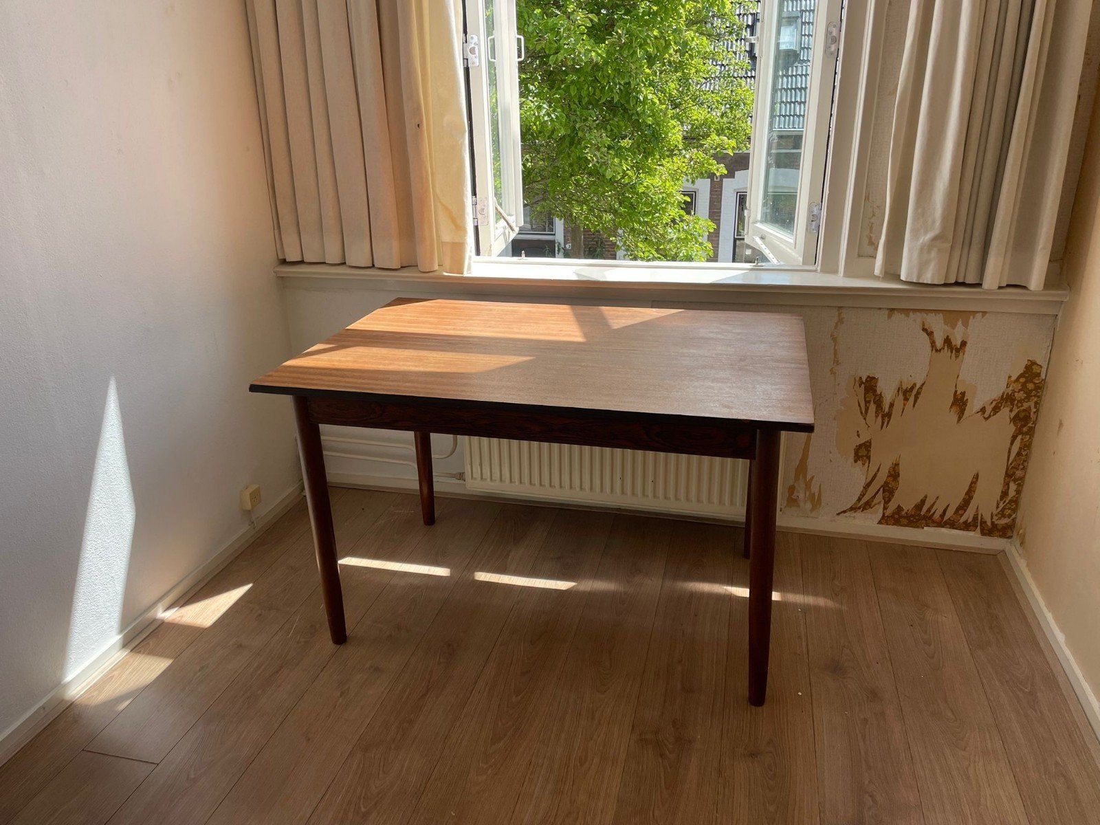 Vintage Eettafel / bureau Uitschuifbaar, Huis en Inrichting, Tafels | Eettafels, Gebruikt, 100 tot 150 cm, Teakhout, Vintage, Mid-century