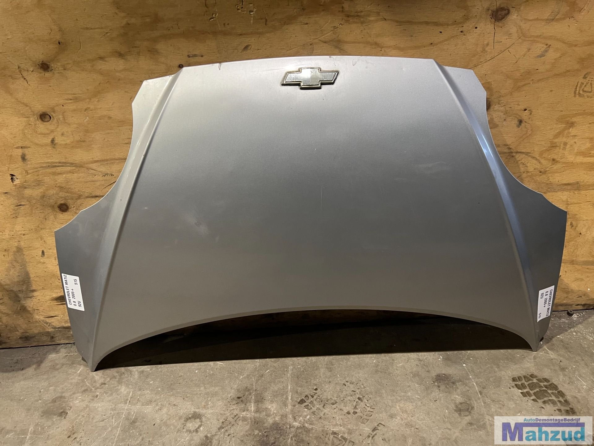 CHEVROLET MATIZ Zilver 92U motorkap 2005+, Gebruikt, Info@gm.com, Chevrolet, Ophalen of Verzenden