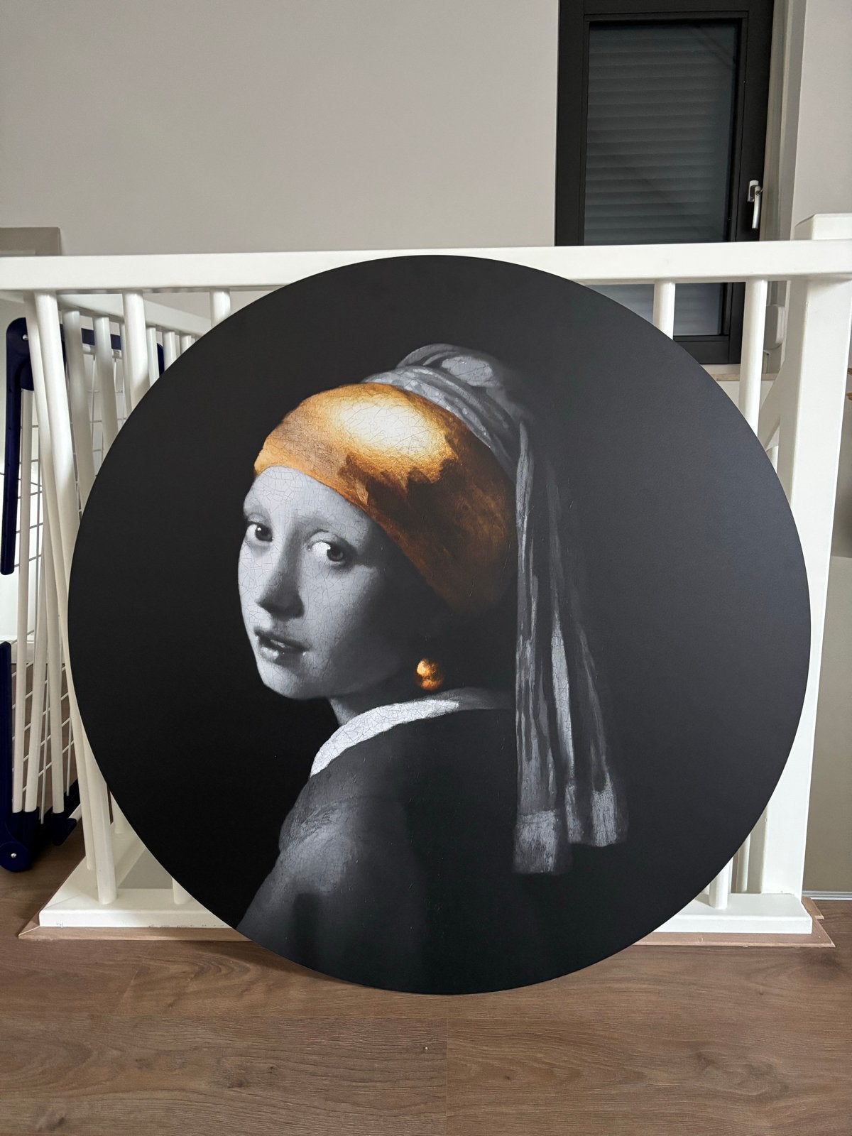Het Meisje met de Parel - Rond Schilderij, Ophalen
