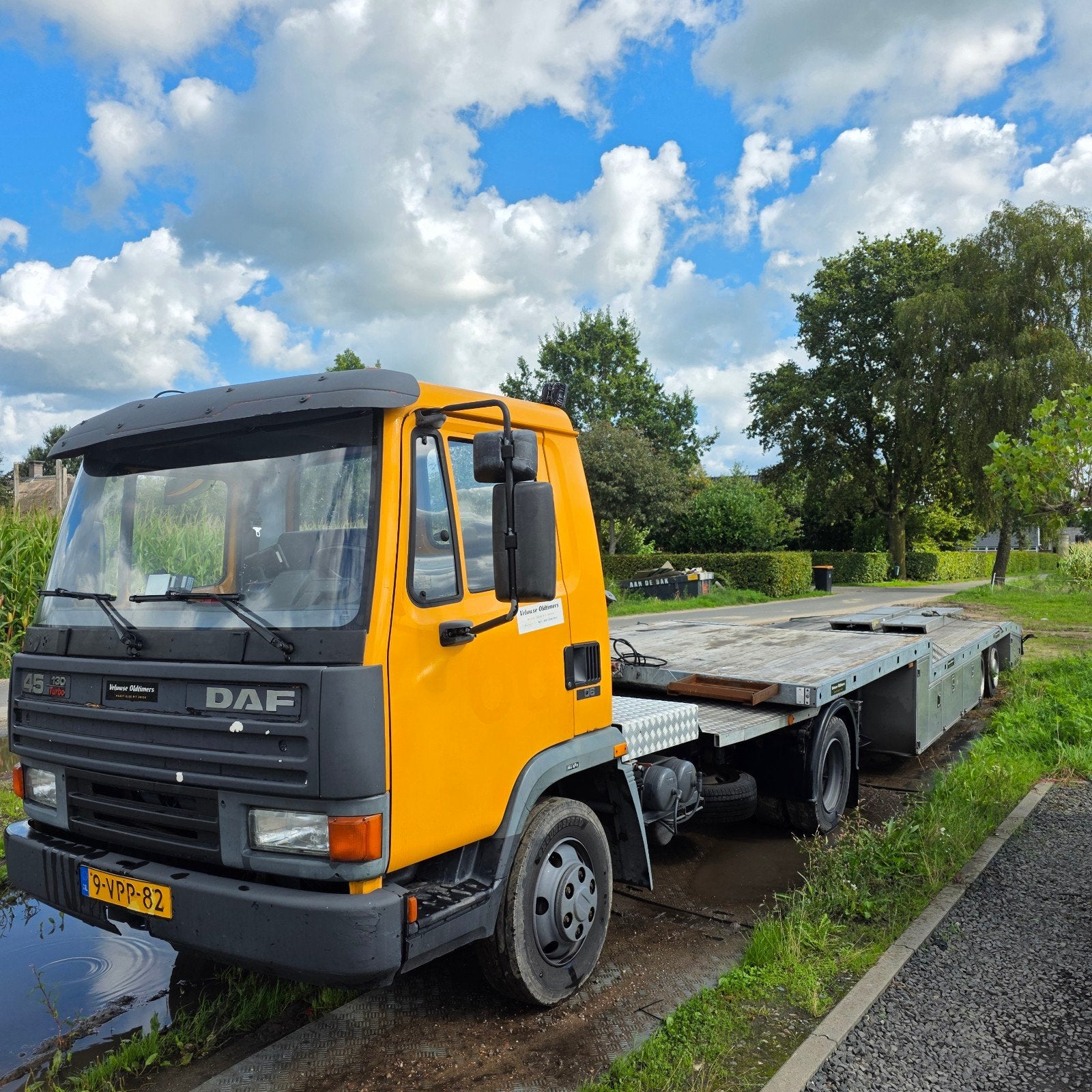 DAF 45 autotransporter + trailer | 6 cil. Cummins 180 pk, Auto's, Origineel Nederlands, Te koop, 2665 kg, 180 pk
