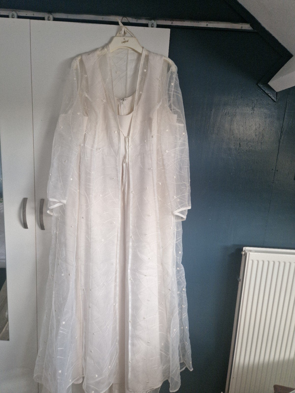 Elegante Trouwjurk met Overjurk - Zo goed als nieuw, Trouwjurk, Wit, Ophalen of Verzenden, Onbekend