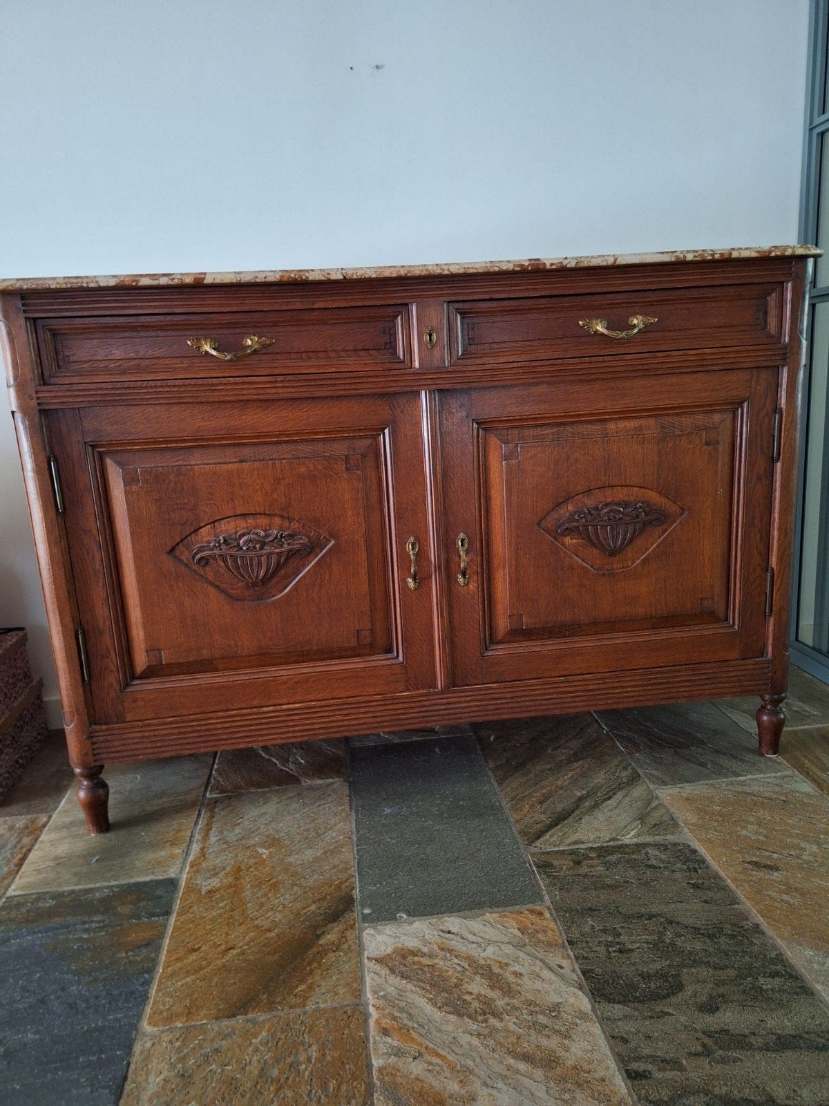 Dressoir 1920. Marmeren blad., Ophalen, 25 tot 50 cm