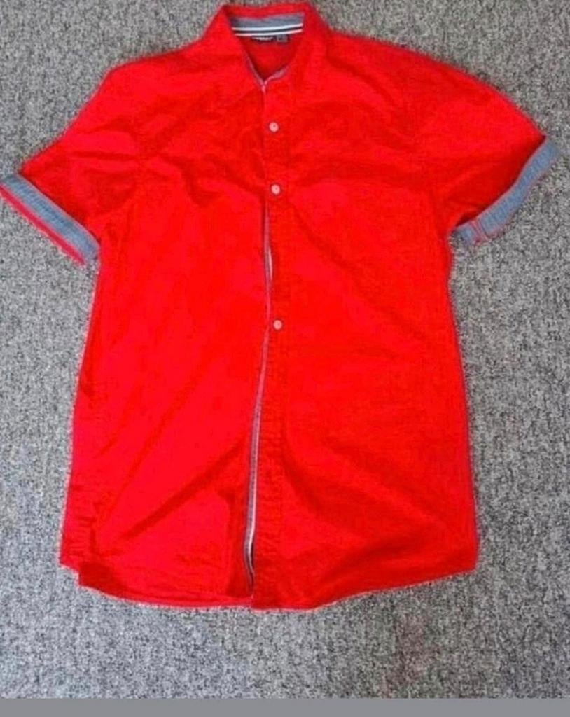 Livergy heren overhemd rood – maat M – korte mouw, Zo goed als nieuw, Livergy, Rood, Halswijdte 39/40 (M)