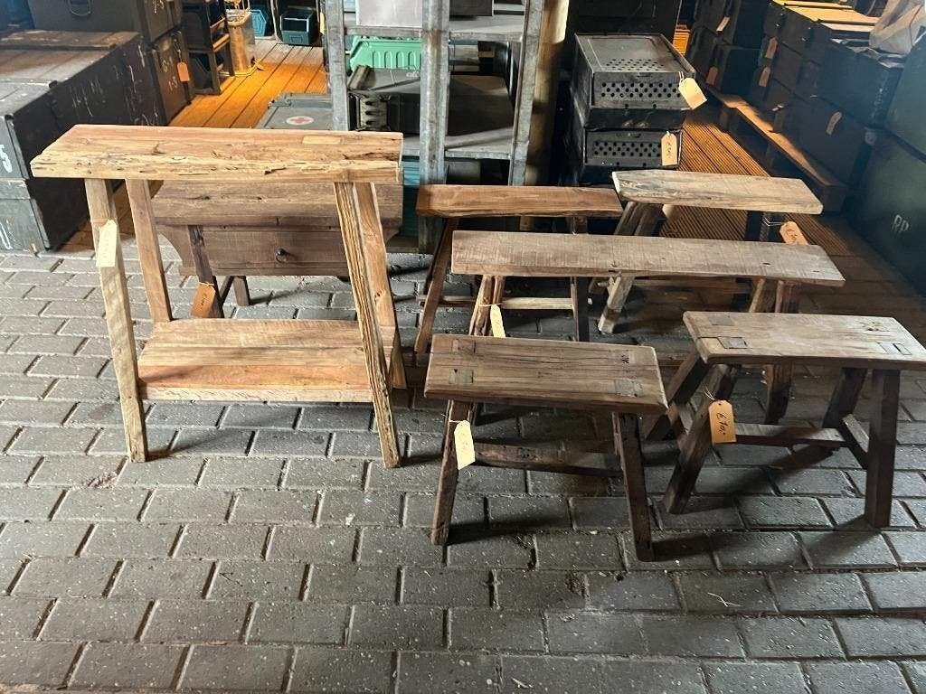 Hele leuke houten bankjes en krukjes, Ophalen of Verzenden