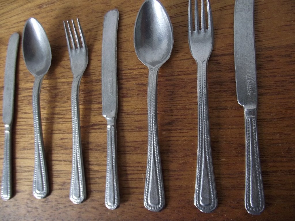 13 st vintage zilver poppen bestek 10cm Germany 1960 ook p s, Antiek en Kunst, Ophalen of Verzenden