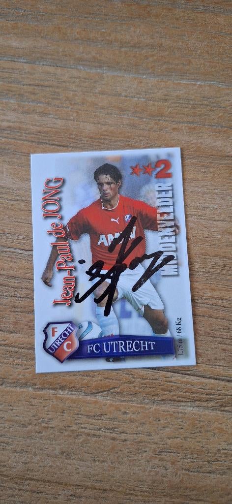 Trading card met handtekening; JP De Jong # FC Utrecht, Ophalen of Verzenden, Nieuw, F.C. Utrecht, Spelerskaart