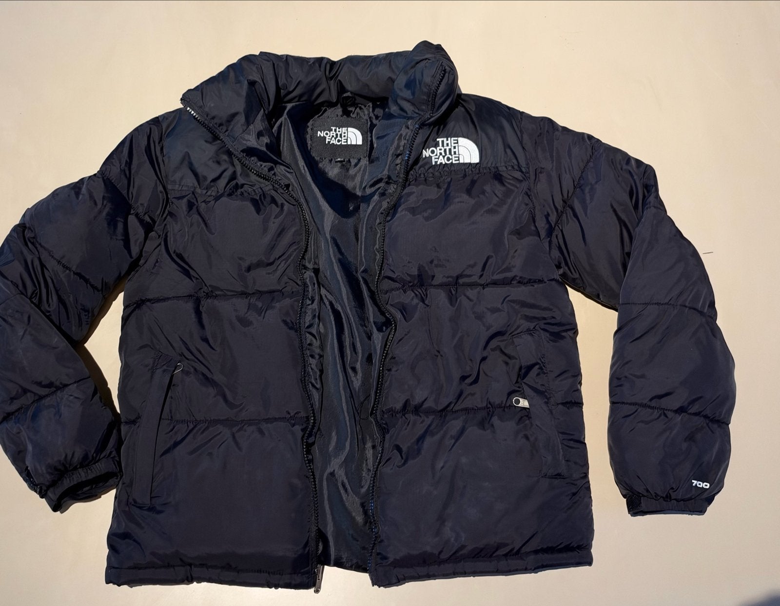The North Face Nuptse 700 maat S Puffer Jas Zwart zgan, Ophalen of Verzenden, Zo goed als nieuw, Maat 46 (S) of kleiner, Zwart
