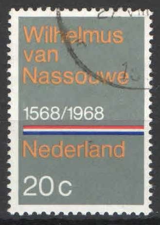 Nederland NVPH nr 908 gestempeld Het Wilhelmus 1968, Postzegels en Munten, Ophalen of Verzenden, Na 1940, Gestempeld