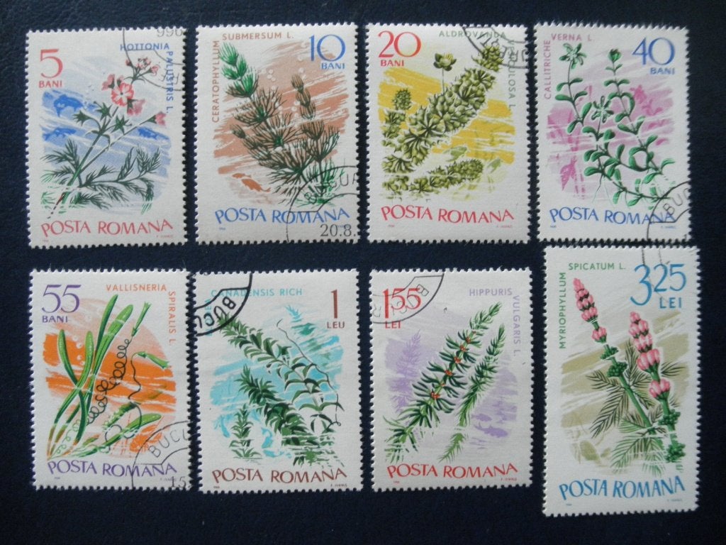Postzegels Roemenië 1966 waterplanten - cw. € 4,50., Ophalen of Verzenden, Overige landen, Gestempeld