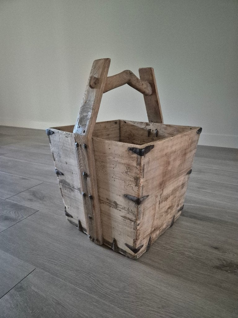 oude houten bak, Huis en Inrichting, Ophalen, Gebruikt, Rechthoekig, Hout