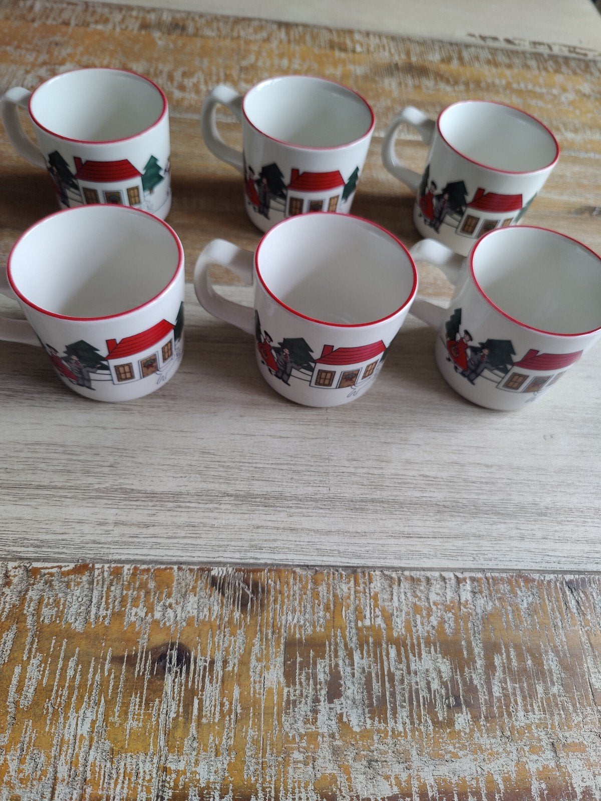 6 Mason's Christmas village mokken, Verzenden, Nieuw, Mok, Overige stijlen