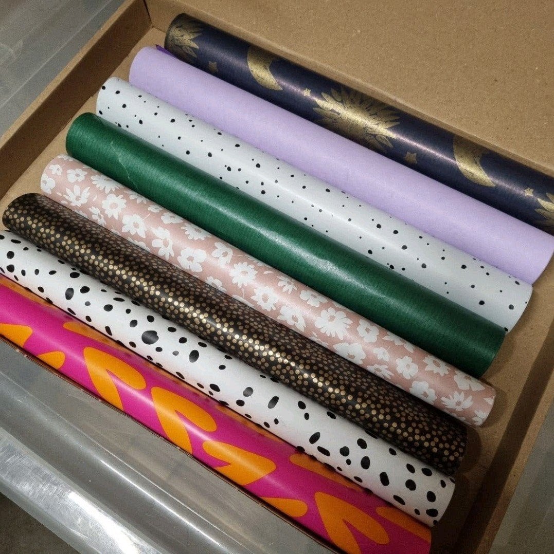 Box cadeaupapier op rol inpakpapier rollen kadopapier set, Verzenden, Nieuw, Sqoreboutique@gmail.com, Sqore Boutique